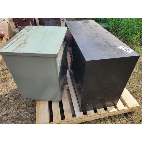 Black filing cabinet, and shelf .