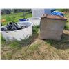 Image 1 : 2 poly mineral tubs, mineral lick wheels, and metal insulated box.