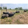 Image 1 : Assorted truck and tractor tires and rims. Various sizes.