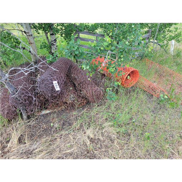 Approx 10 rolls of 4ft chain link fence, and 1 roll of 4ft snow fence.