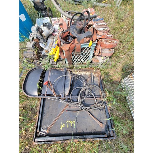 Ratchet straps, a/c compressors, alternators , shocks and misc.