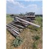 Image 1 : Variety of new and used fence posts. Approx 90, and wooden creep feeder (poor).