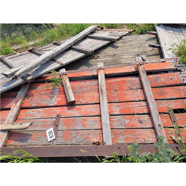 Various wooden grain box sides.
