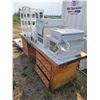 Image 2 : Selection of plastic racks, 2 air conditioning units, and wooden desk.