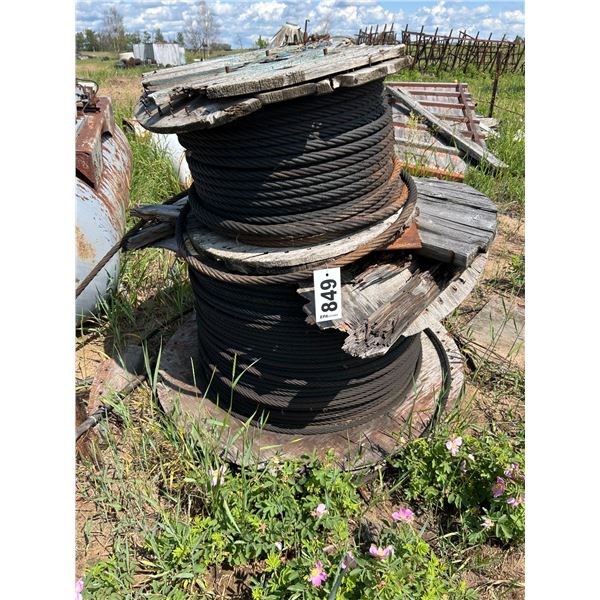 Winch cable on spools. 3/4", and 1/2" . Good condition.
