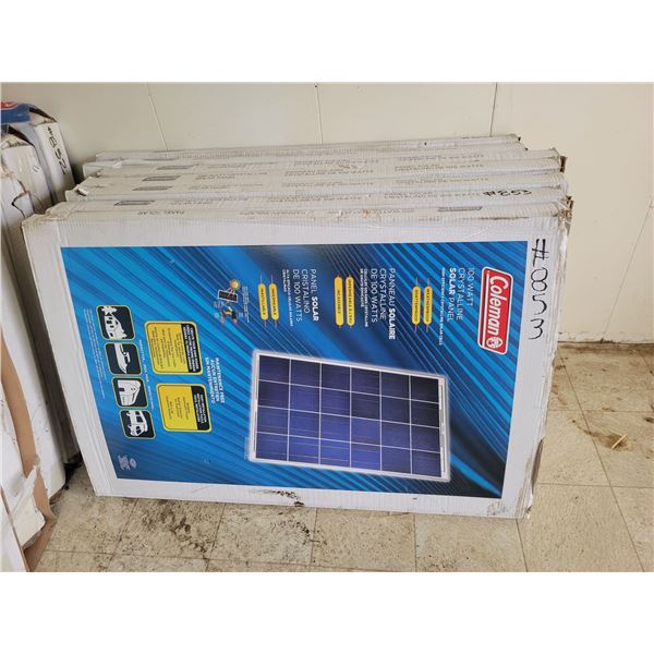 100w 12v Crystalline solar panels. Approx 7, 1 panel per box. As new.