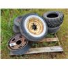 Image 1 : Qty  of rims and tires of various sizes.