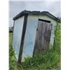 Image 1 : 8ft X 6ft wooden shed w/contents . Tin siding. Buyer to load out.