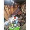 Image 3 : 8ft X 6ft wooden shed w/contents . Tin siding. Buyer to load out.