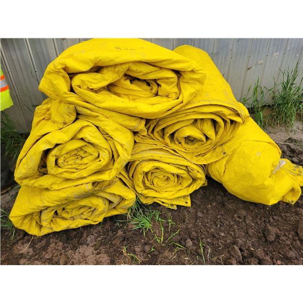 Approx 6 yellow tarps.