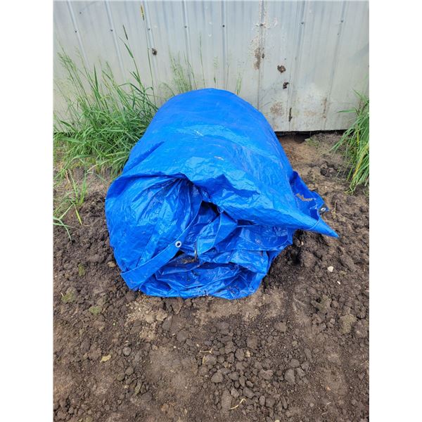 1 large blue tarp.