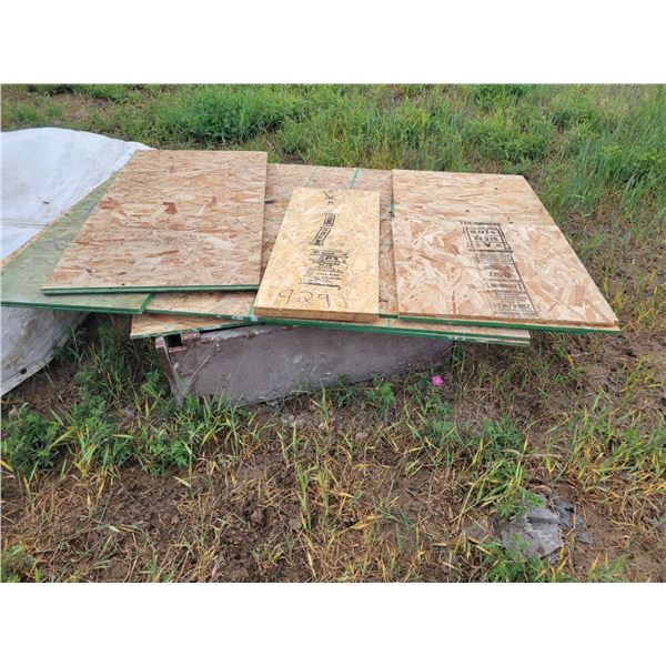 1 shelf, various sheets of OSB board.