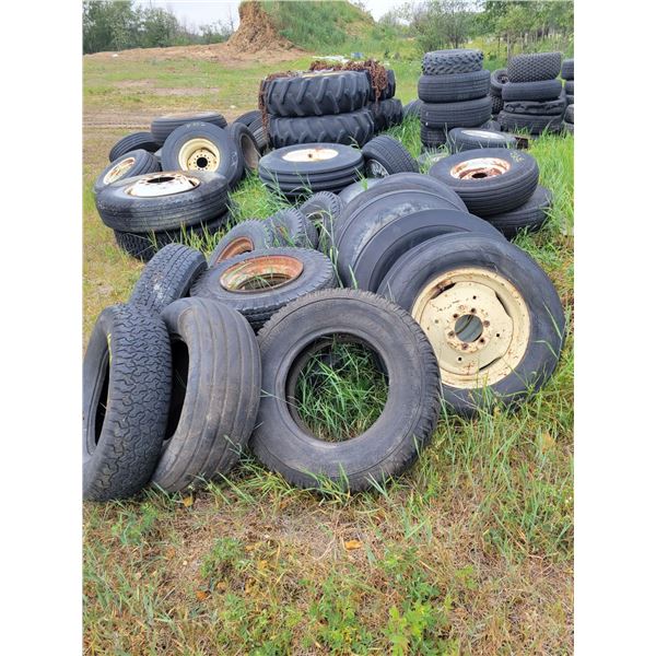 Large Qty  of various sized tires.
