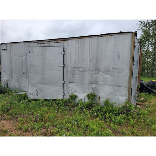 8 x 20ft van box. Rear and side doors. Buyer to load out.