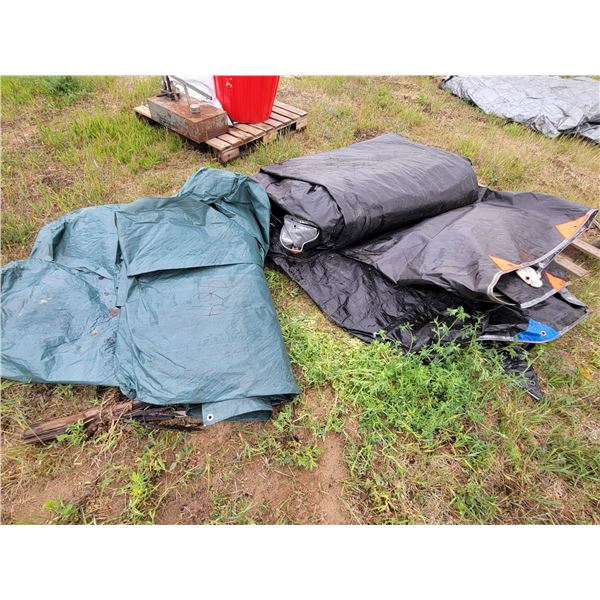 black, and green hay tarps.