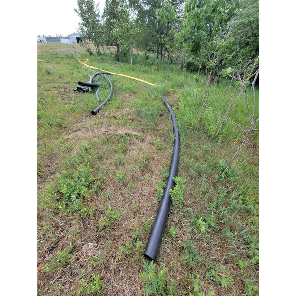 Global 160 series OD plastic pipe. Approx 3.5" black pipe, approx 3" yellow pipe. Various lengths.