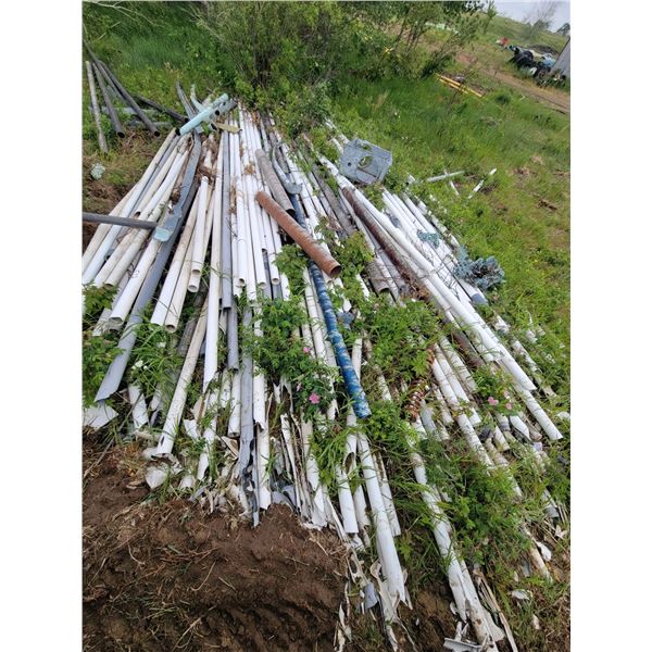 Lot of white plastic pipe, fibreglass etc.