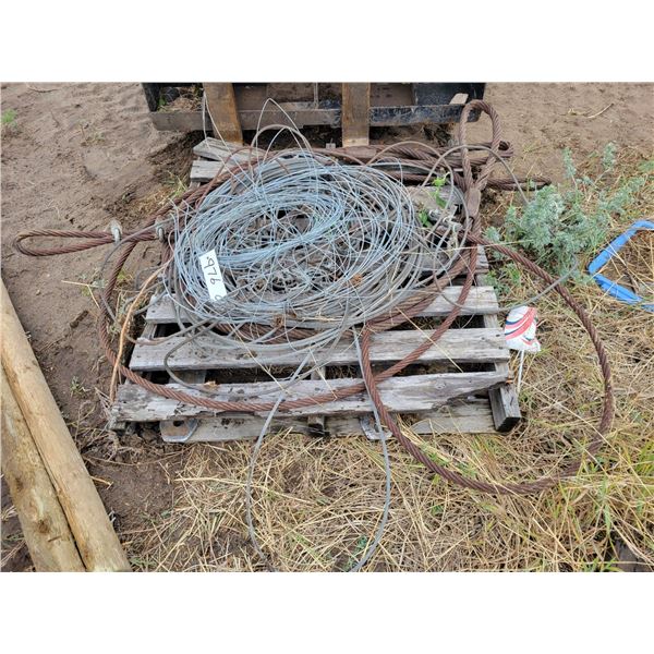Pallet of cables, slings, wire etc.