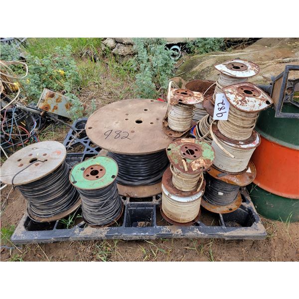 Various spools of copper wire.