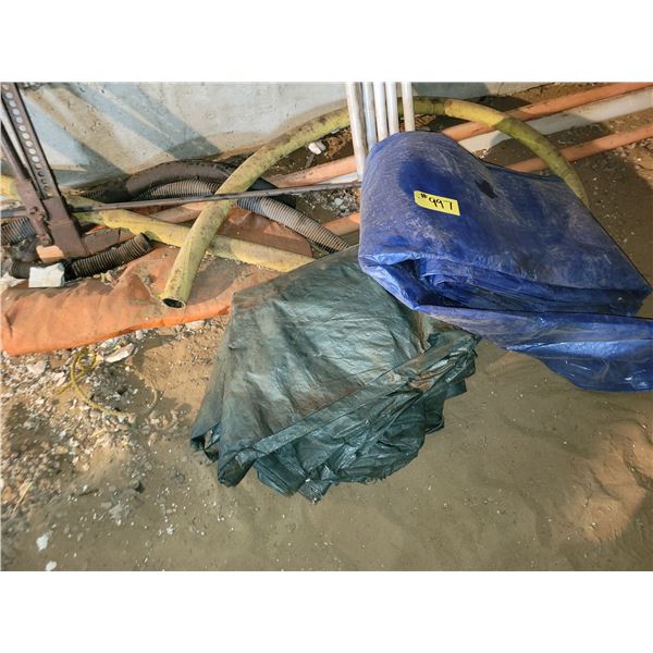 Group of 3 plastic tarps.