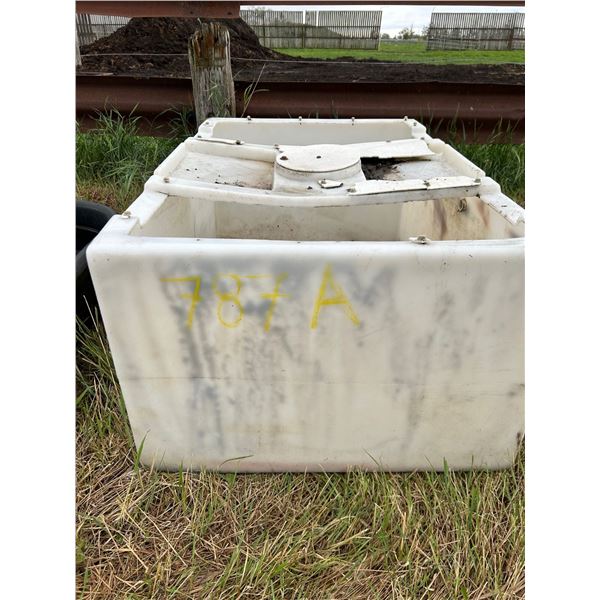 2 water troughs. Approx 40 gallons ( one poor condition)  and poly water trough.