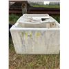 Image 1 : 2 water troughs. Approx 40 gallons ( one poor condition)  and poly water trough.