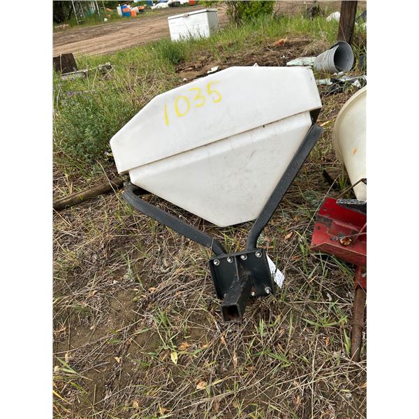 Quad wire unrolled attachment, quad grass seeder attachment, and truck sander tank. ( tank only).