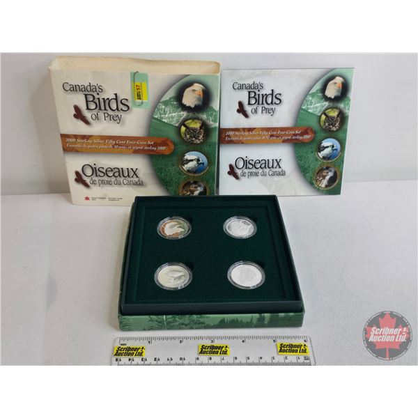 RCM 2000 Sterling Silver 50-Cent Sterling Silver Four-Coin Set : Canada's Birds of Prey (COA) (SEE P