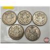 Image 2 : Canada Fifty Cent (5): 1955; 1956; 1957; 1958; 1959 (SEE PICS!)  (Listing & Descriptions are a GUIDE