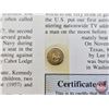 Image 3 : JFK Solid 14-Karat Gold Miniature Medallion Memorial Replica Half Dollar 1963-1993 (COA Card) (SEE P