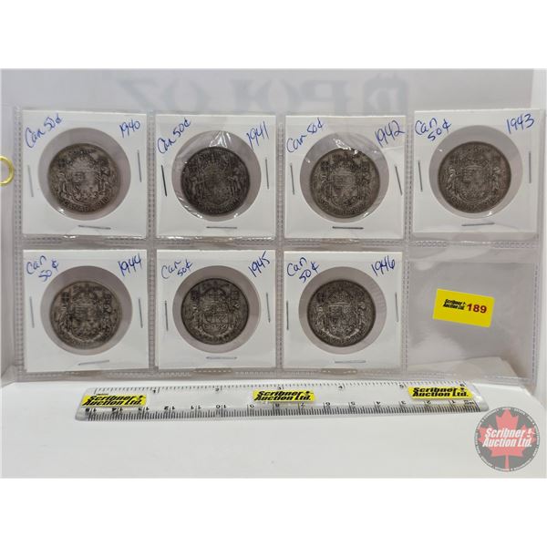Canada Fifty Cent (7): 1940; 1941; 1942; 1943; 1944; 1945; 1946 (SEE PICS!)  (Listing & Descriptions