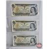 Image 2 : Canada $1 Bills 1973 (6) : Crow/Bouey (2 Consecutive + 2 Consecutive + 2 Consecutive) ~ AME5683992-9