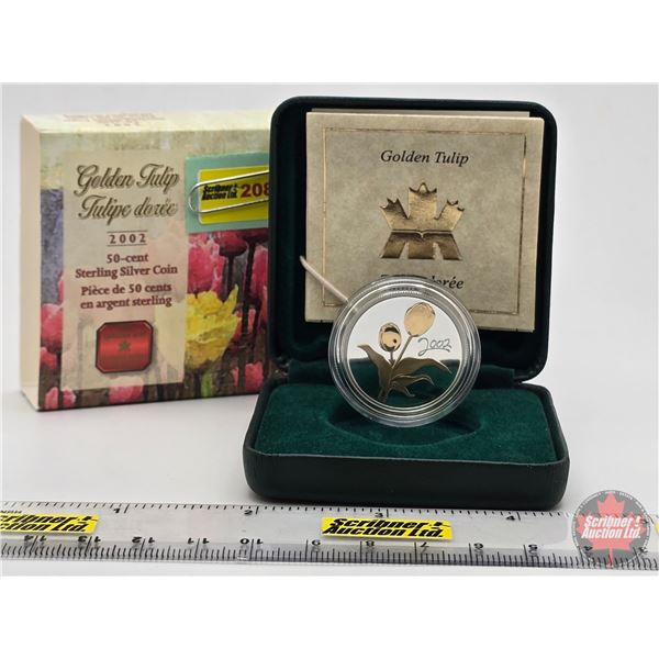 RCM 2002 : 50-Cent Sterling Silver Coin : Golden Tulip (COA #09264) (92.5%) (SEE PICS!)  (Listing & 