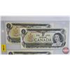Image 2 : Canada $1 Bills 1973 (6) :  - Crow/Bouey #BAH4107034 - Crow/Bouey #AME6093428 - Lawson/Bouey #EAN822