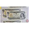 Image 3 : Canada $1 Bills 1973 (6) :  - Crow/Bouey #BAH4107034 - Crow/Bouey #AME6093428 - Lawson/Bouey #EAN822