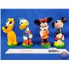 Image 1 : Disney Bobbleheads (4) : Mickey Mouse; Minnie Mouse; Donald Duck; Pluto (Tallest 7-1/2"H) (SEE PICS!