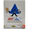 Image 1 : "Bass Blue Triangle" Plastic Countertop Advertisement (Circa 1950's) (6"H) (SEE PICS!)  (Listing & D
