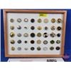 Image 1 : Framed Vintage Button Collection (40 Buttons) (Frame Measures 10-3/4"H x 13-3/4"W) (SEE PICS!)  (Lis