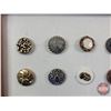 Image 2 : Framed Vintage Button Collection (40 Buttons) (Frame Measures 10-3/4"H x 13-3/4"W) (SEE PICS!)  (Lis