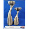 Image 2 : Sculpted Candle Holders Wrapped in Python Skin (2) : by Filipino Artist Luisa Robinson (Circa 1980's