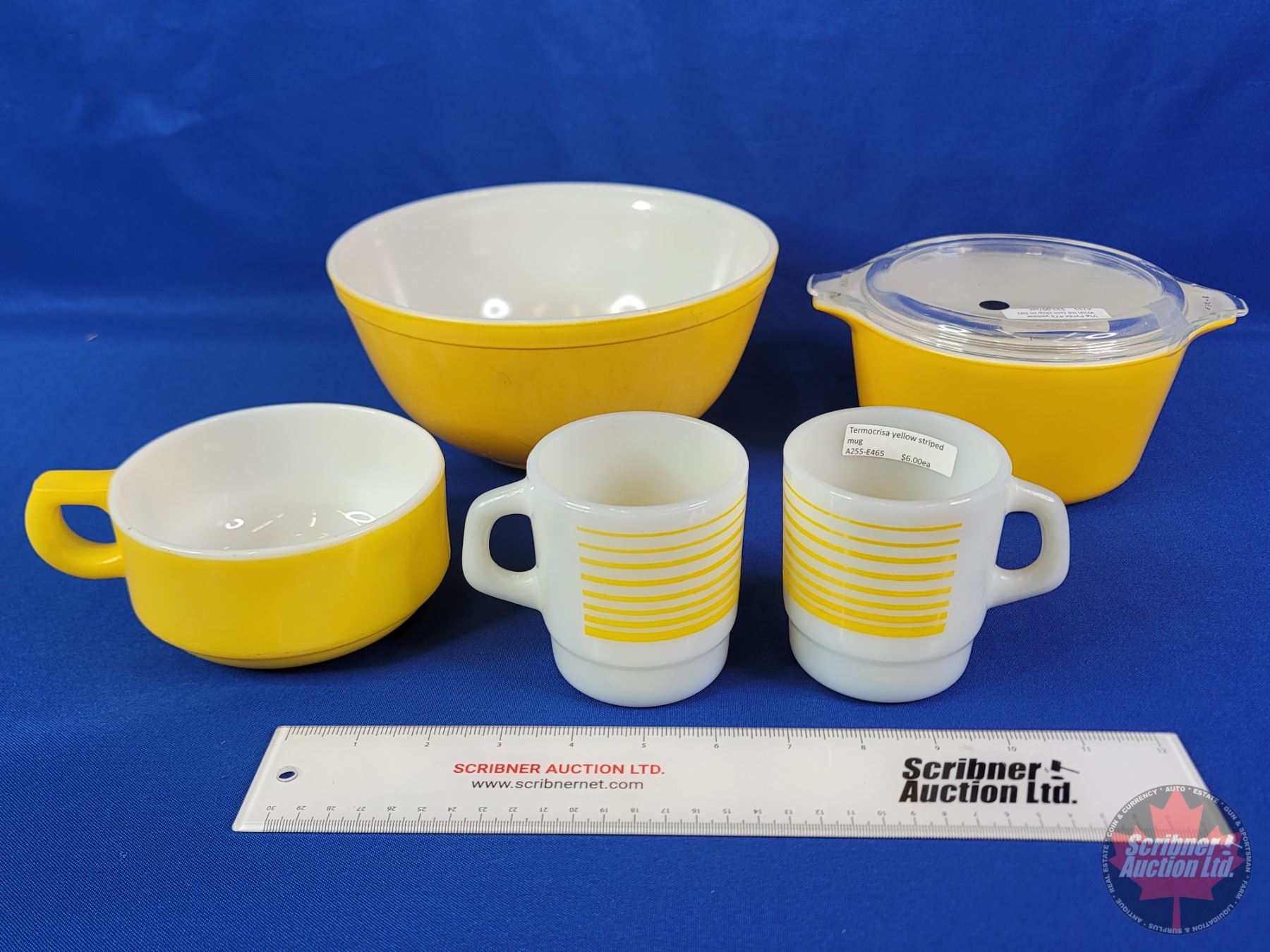 Vintage Yellow Dish Group : (5) - Pyrex 403 Yellow Bowl - Pyrex 473 ...