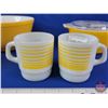 Image 2 : Vintage Yellow Dish Group : (5) - Pyrex 403 Yellow Bowl - Pyrex 473 Yellow Dish w/Lid (Note: Small C