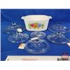Image 2 : Vintage Corning 3L Casserole Dish (No Lid) : c/w 6 Fire King Sapphire Blue Casserole Covers (Variety