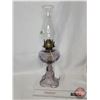 Image 2 : Coal Oil Lamp : Dominion Glass c. 1913-1925 : Bullseye : Soft Detail : Amethyst (SEE PICS!)  (Listin