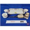 Image 2 : LIMOGES Dresser Set (6pc) + Floral Dresser Tray (SEE PICS!)  (Listing & Descriptions are a GUIDE ONL