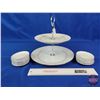 Image 2 : Noritake Tahoe Two-Tier Serving Tray with Crown Victoria "Lovelace" Nappies (11)  (SEE PICS!)
