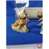 Image 8 : Variety of Wade Ornaments (15) w/Fireking Casserole Dish  Dish Measures : 2"H x 11-1/2"W x 6-1/2"D)