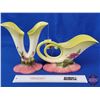 Image 3 : Vintage Hull Pottery "Woodland" (2) : Cornucopia W-10 & Double Bud Vase W-15 (SEE PICS!)