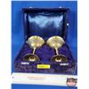 Image 1 : Brass Etched Chalices in Velvet Display Case (SEE PICS!)