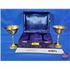 Image 2 : Brass Etched Chalices in Velvet Display Case (SEE PICS!)